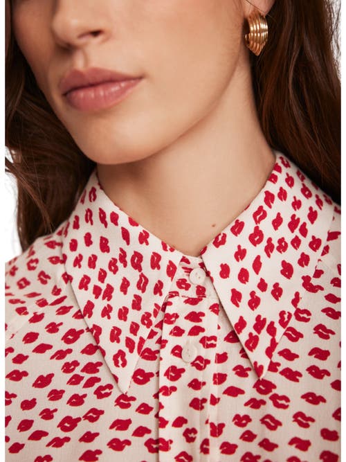 Mint Velvet Lips Print Crop Shirt