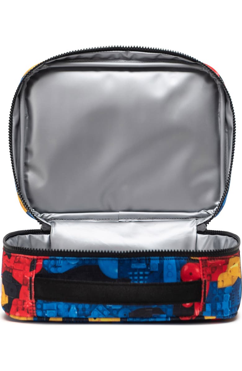 Herschel Supply Co. x LEGO<sup>®</sup> Kids' Pop Quiz Lunch Bag, Alternate, color, Scavenger Hunt Bricks