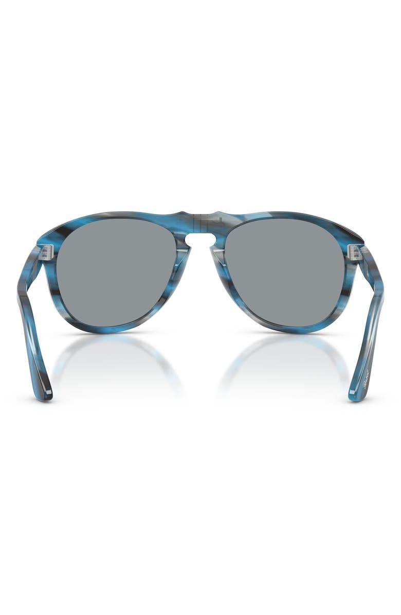 Persol 54mm Pilot Sunglasses, Alternate, color, Striped Blue And Grey / Grey