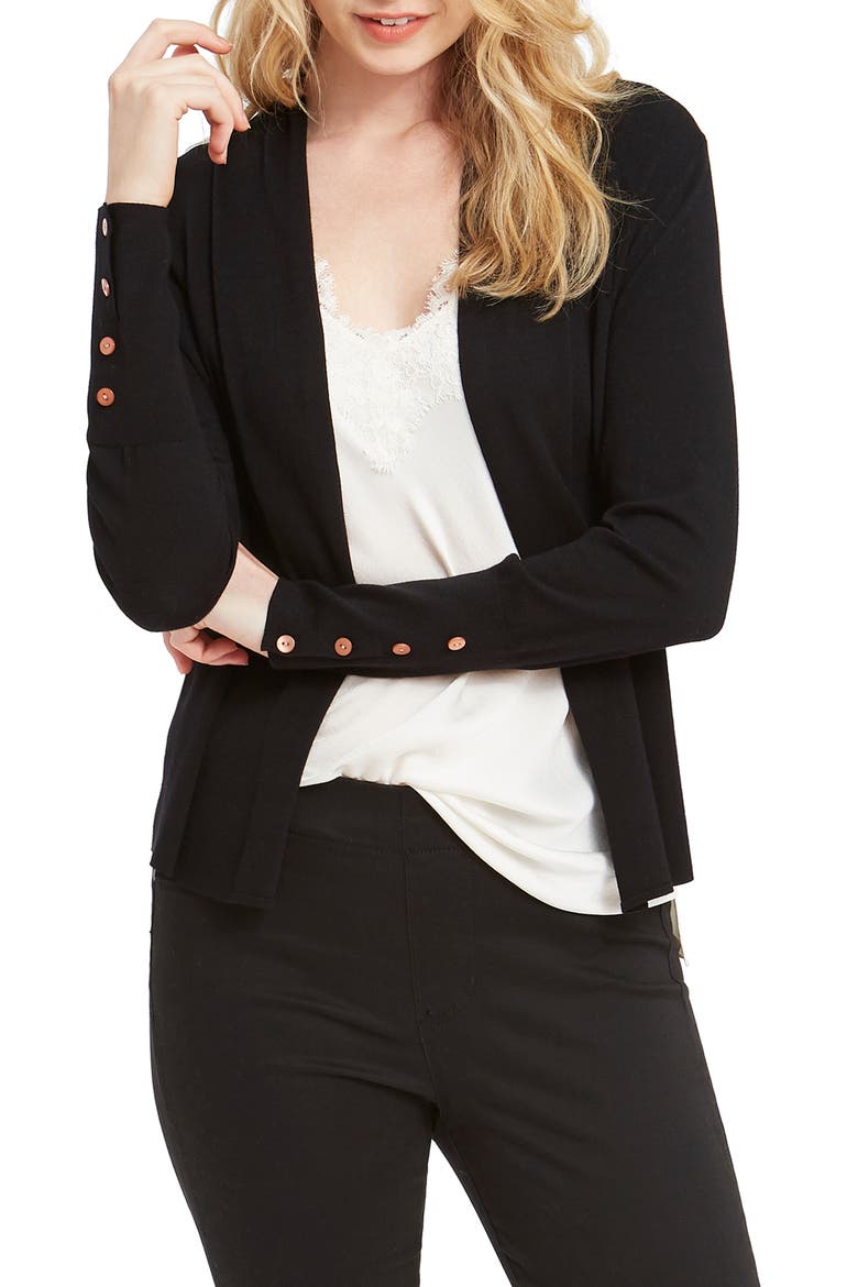 Book Club Open Cardigan, Main, color, BLACK ONYX