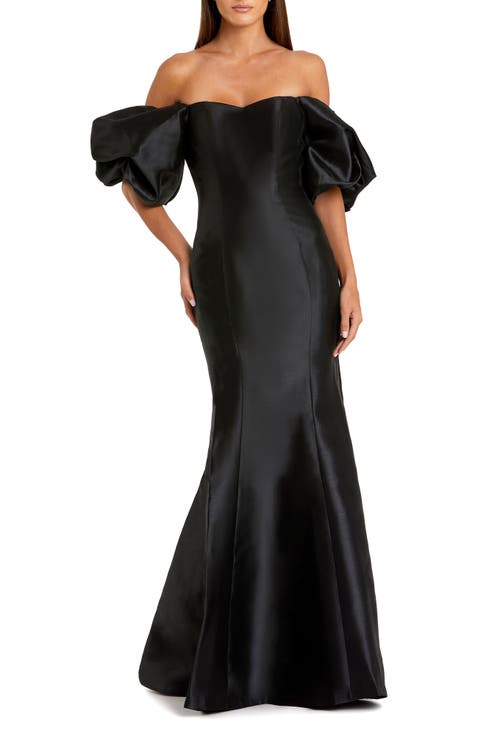 Sweetheart Off The Shoulder Puff Sleeve Gown
