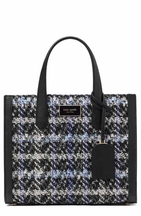 Kate Spade New York small manhattan plaid tweed tote