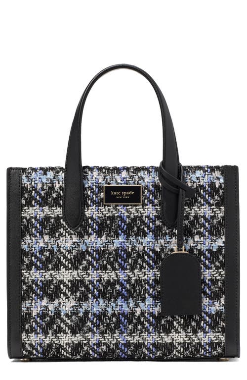 Kate Spade New York Small Manhattan Plaid Tweed Tote In Black Multi.