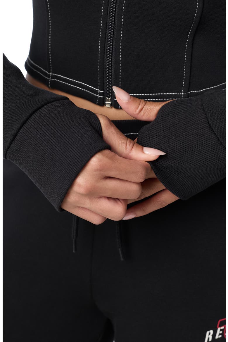 Full Zip Hoodie, Alternate, color, JET BLACK