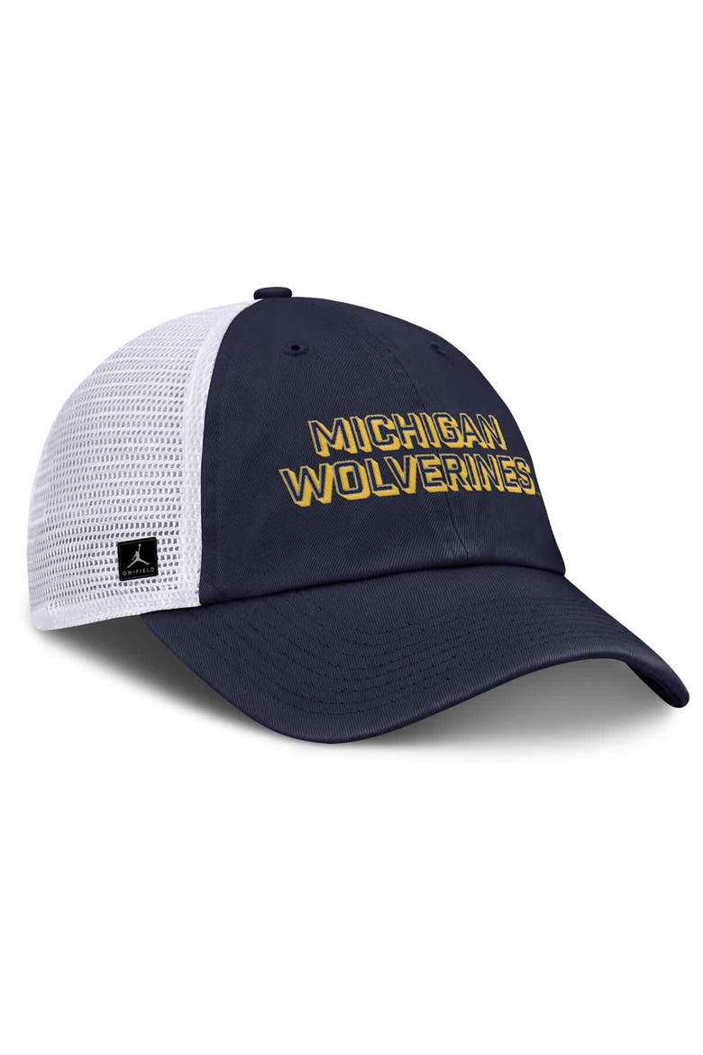 Men's Jordan Brand Navy Michigan Wolverines 2025 Gameday On-Field Club Adjustable Trucker Hat, Alternate, color, Navy