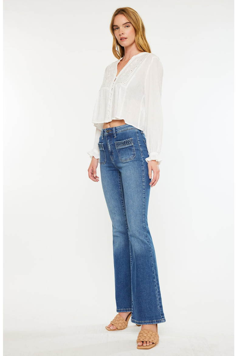 Kasey High Rise Flare Jeans, Alternate, color, Medium Wash