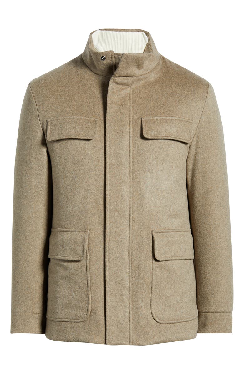 Aurélien Water Resistant Wool & Cashmere Field Jacket, Alternate, color, Taupe