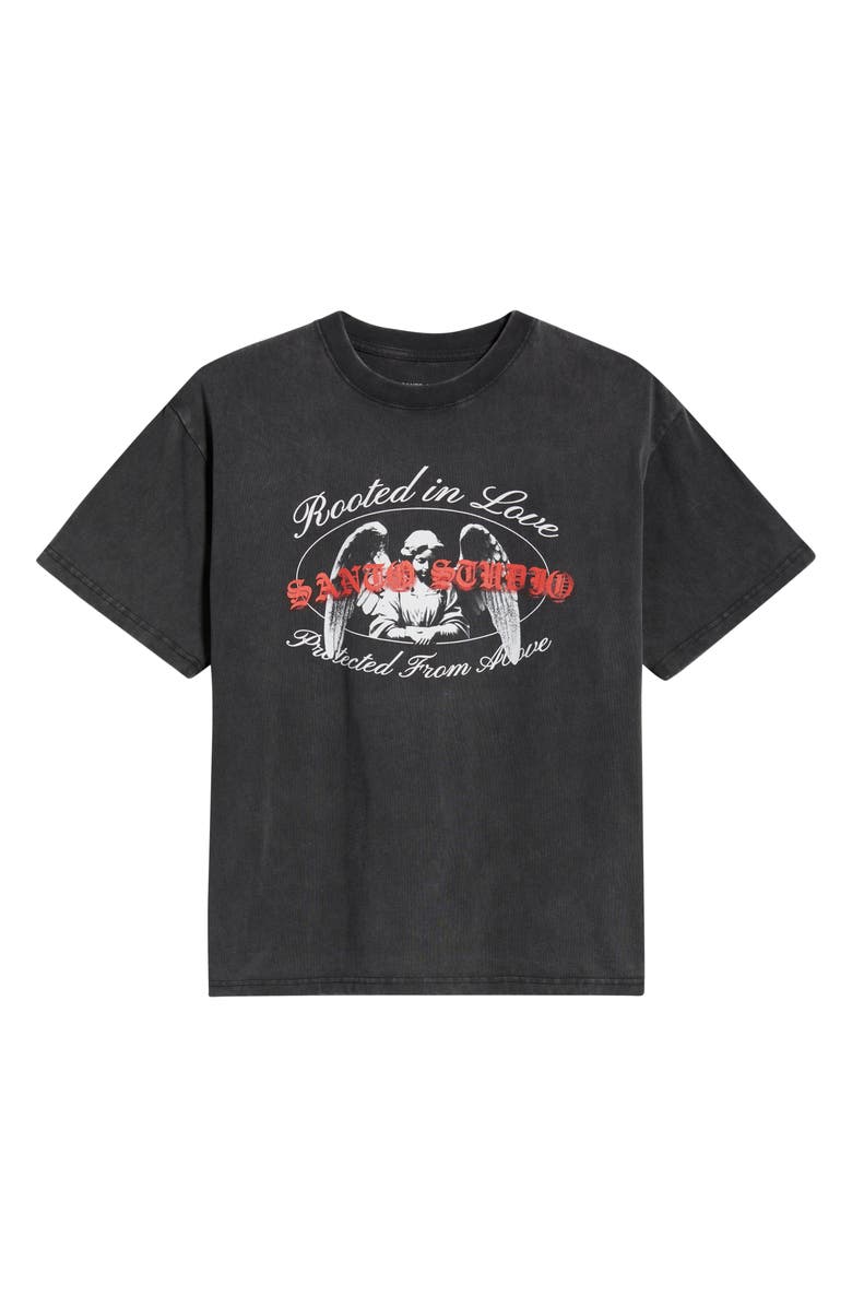 SANTO STUDIO Rooted In Love Drappo Graphic T-Shirt, Main, color, Grey