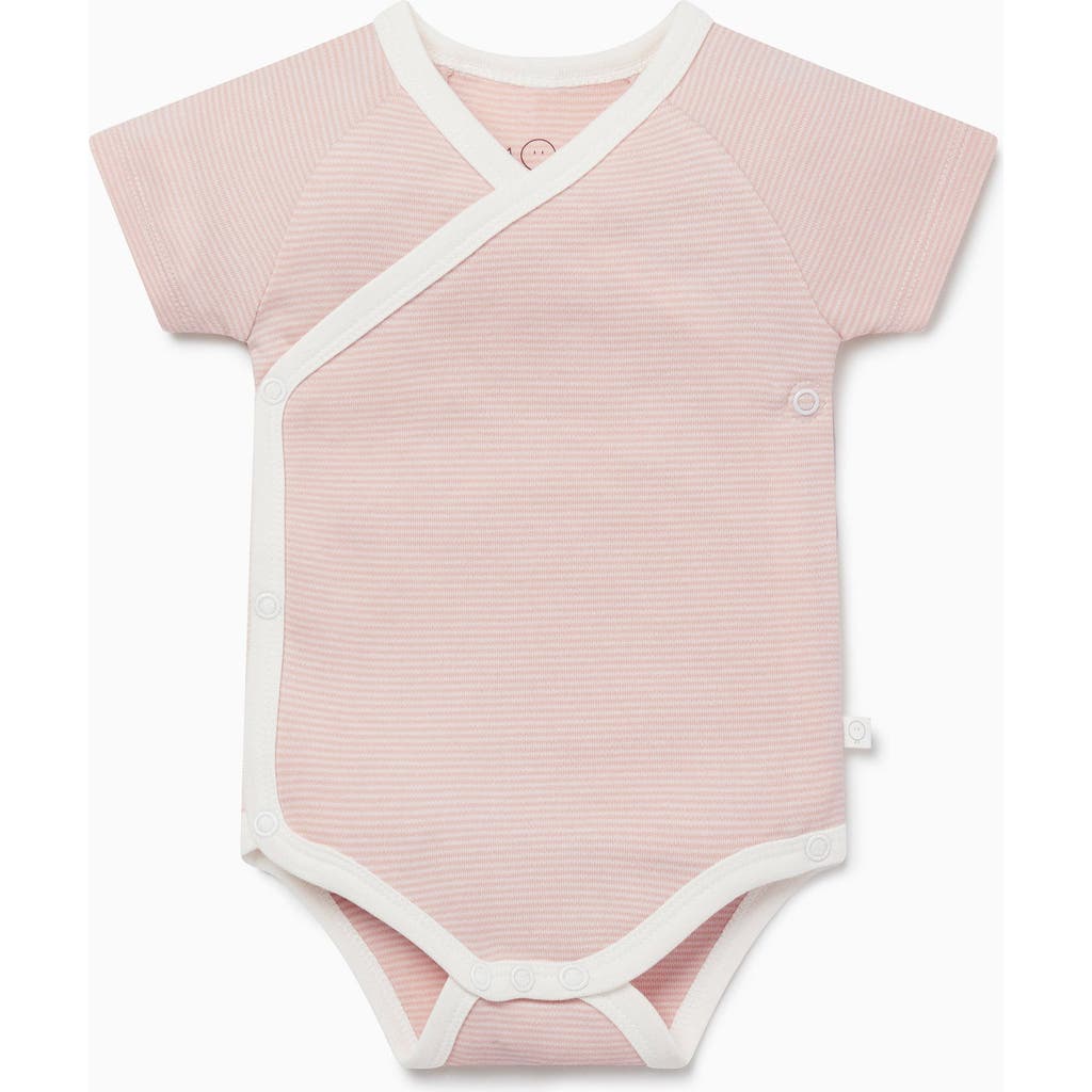 Mori Kids' Short Sleeve Kimono Bodysuit In Pink