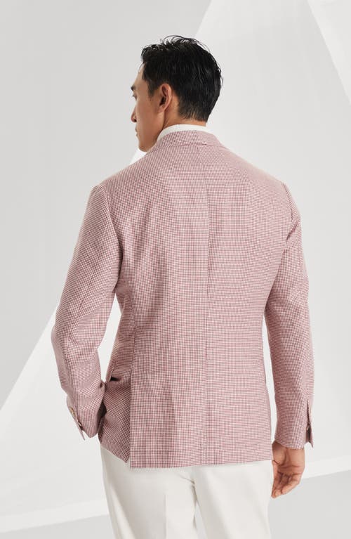 Brunello Cucinelli Houndstooth-pattern Blazer In Red
