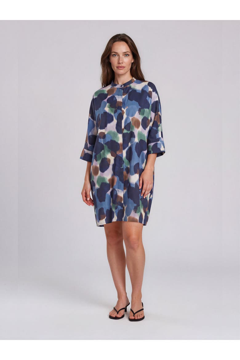 MaIosetta 3/4 Sleeve Round Neck Dress, Main, color, Navy Blazer