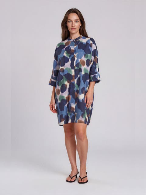 MaIosetta 3/4 Sleeve Round Neck Dress