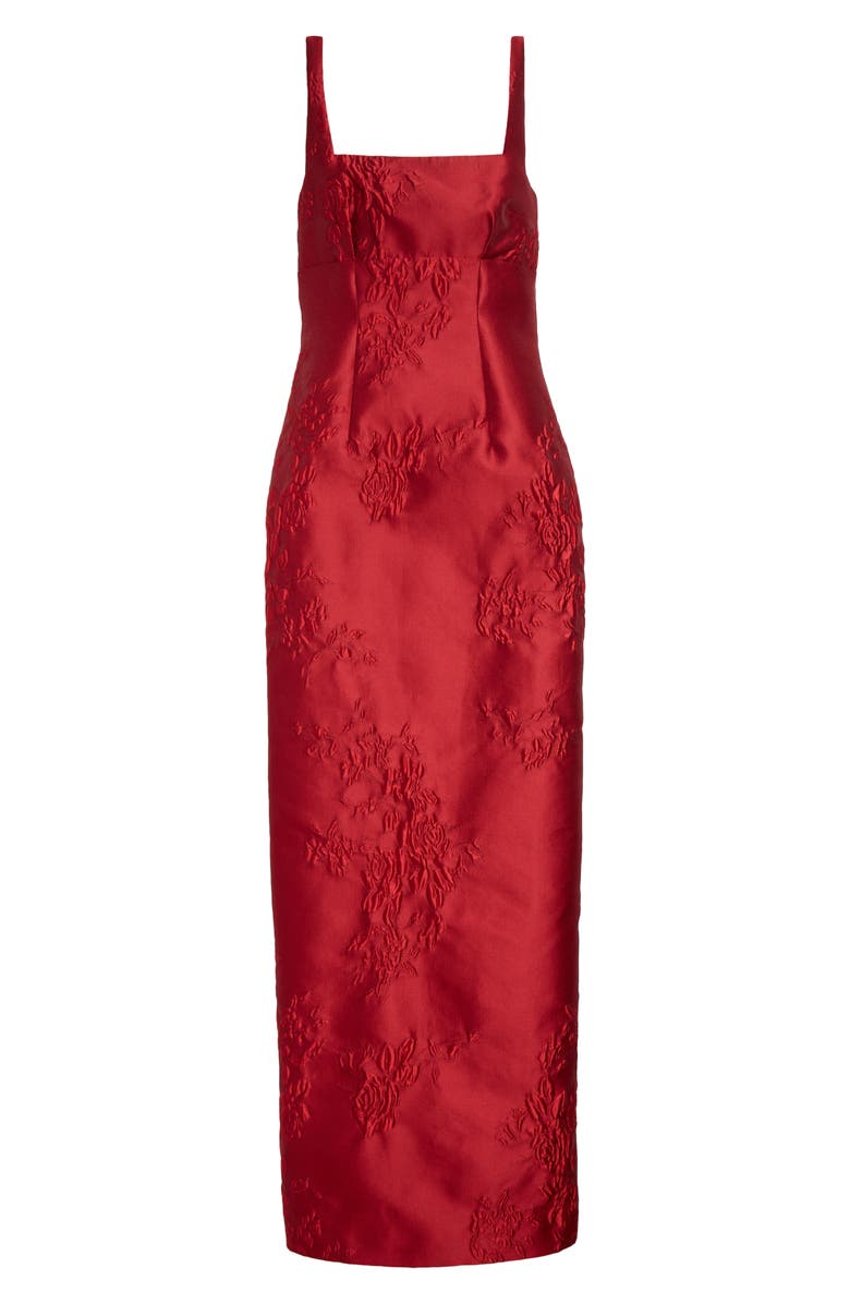 Emilia Wickstead Micheline Sleeveless Rose Jacquard Dress, Alternate, color,