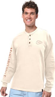 Margaritaville Men's Margaritaville Cream Kansas City Chiefs Five O'Clock Henley Long Sleeve T-Shirt