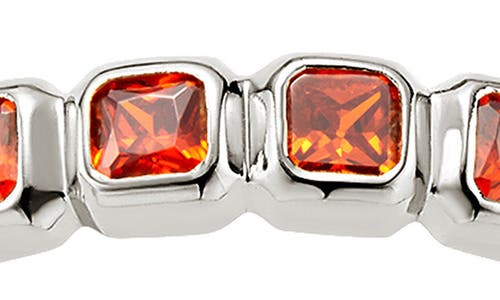 Made By Mary Cubic Zirconia Eternity Birthstone Ring In Silver