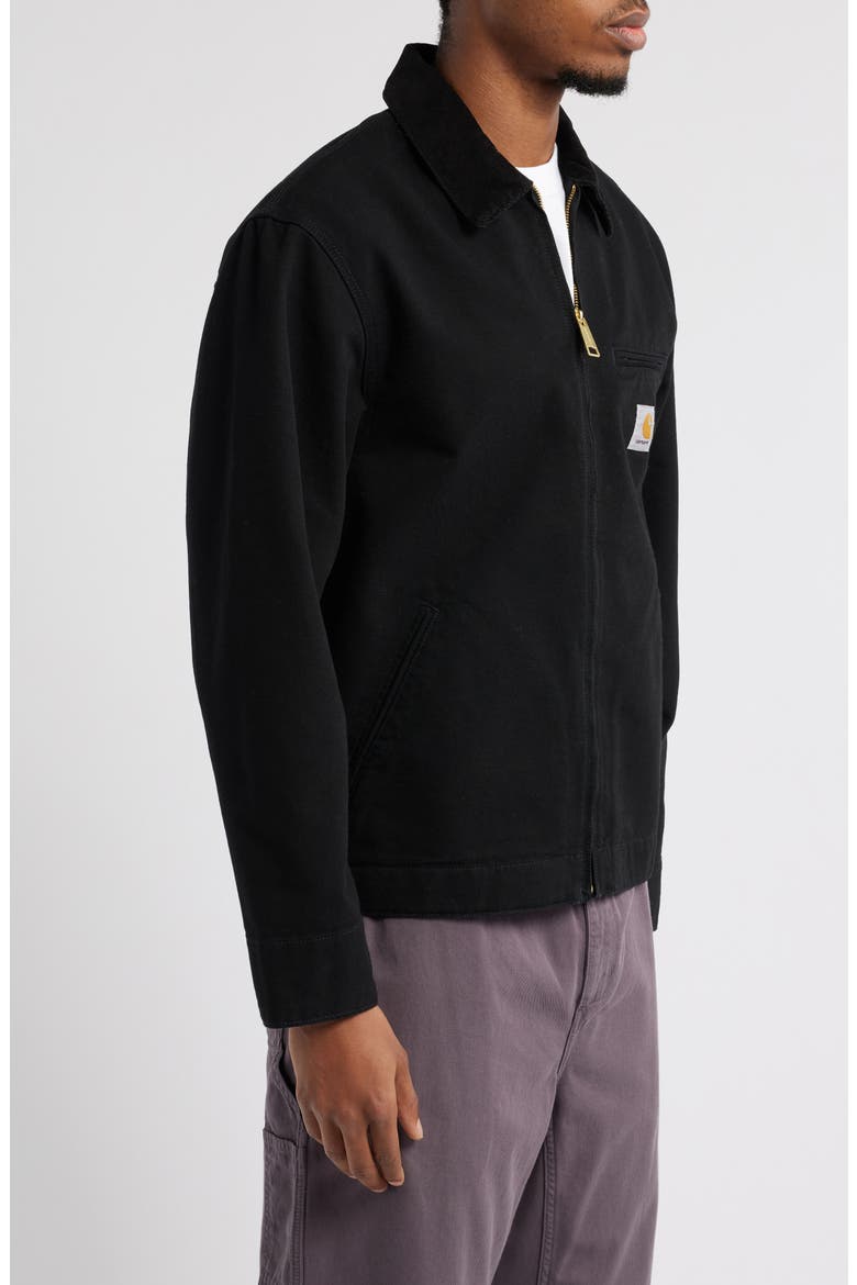 Detroit Cotton Canvas Chore Jacket, Alternate, color, BLACK / BLACK RINSED