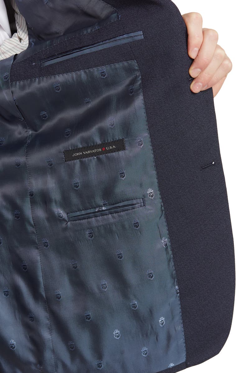 John Varvatos Two Button Notch Lapel Blazer, Alternate, color, Navy