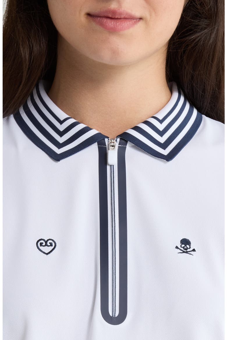 Icon Embroidered Quarter Zip Performance Polo, Alternate, color, SNOW