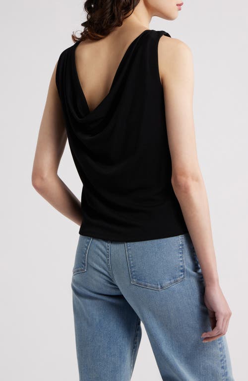 Frame The Drape Crepe-jersey Tank In Black