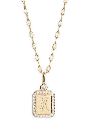 Leith Initial Pendant Necklace In X- Clear- Gold