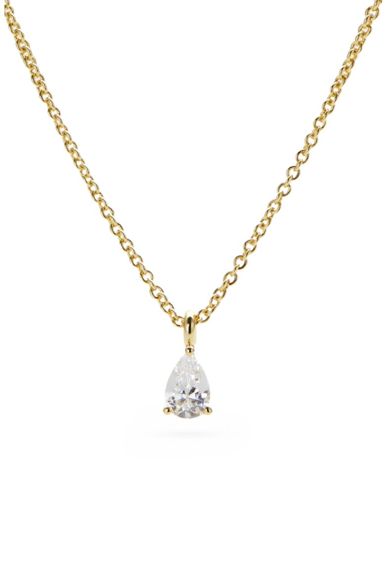 Delicate Solitaire Pendant - Elise Pendant, Main, color, Gold