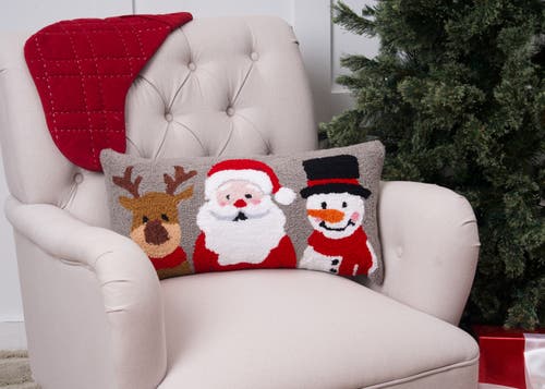 C & F Home C&f Home Christmas Buddies Trio Hooked Pillow In Gray