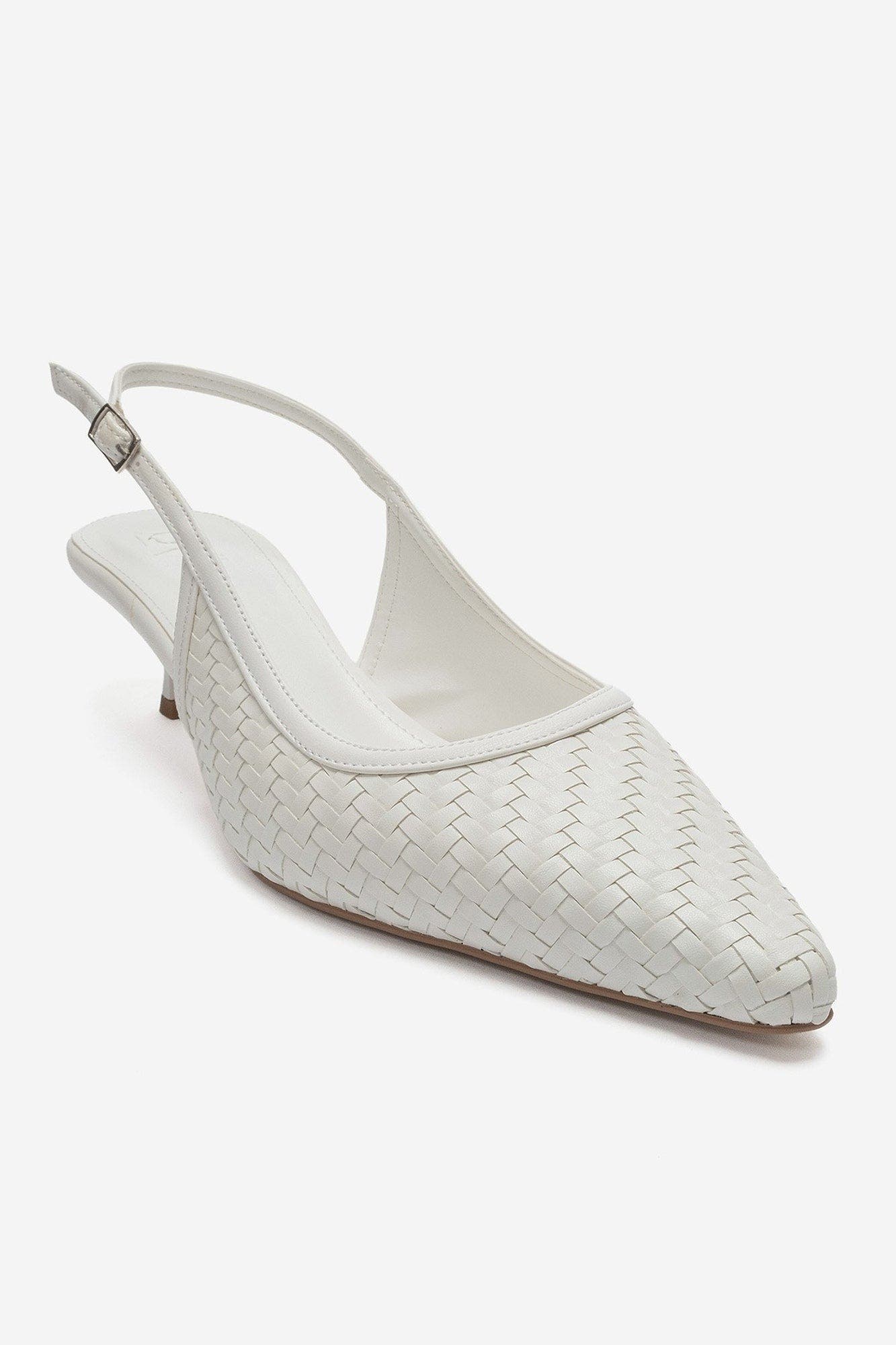 Fendrix Kitten Heel Slingback Pump, Alternate, color, White