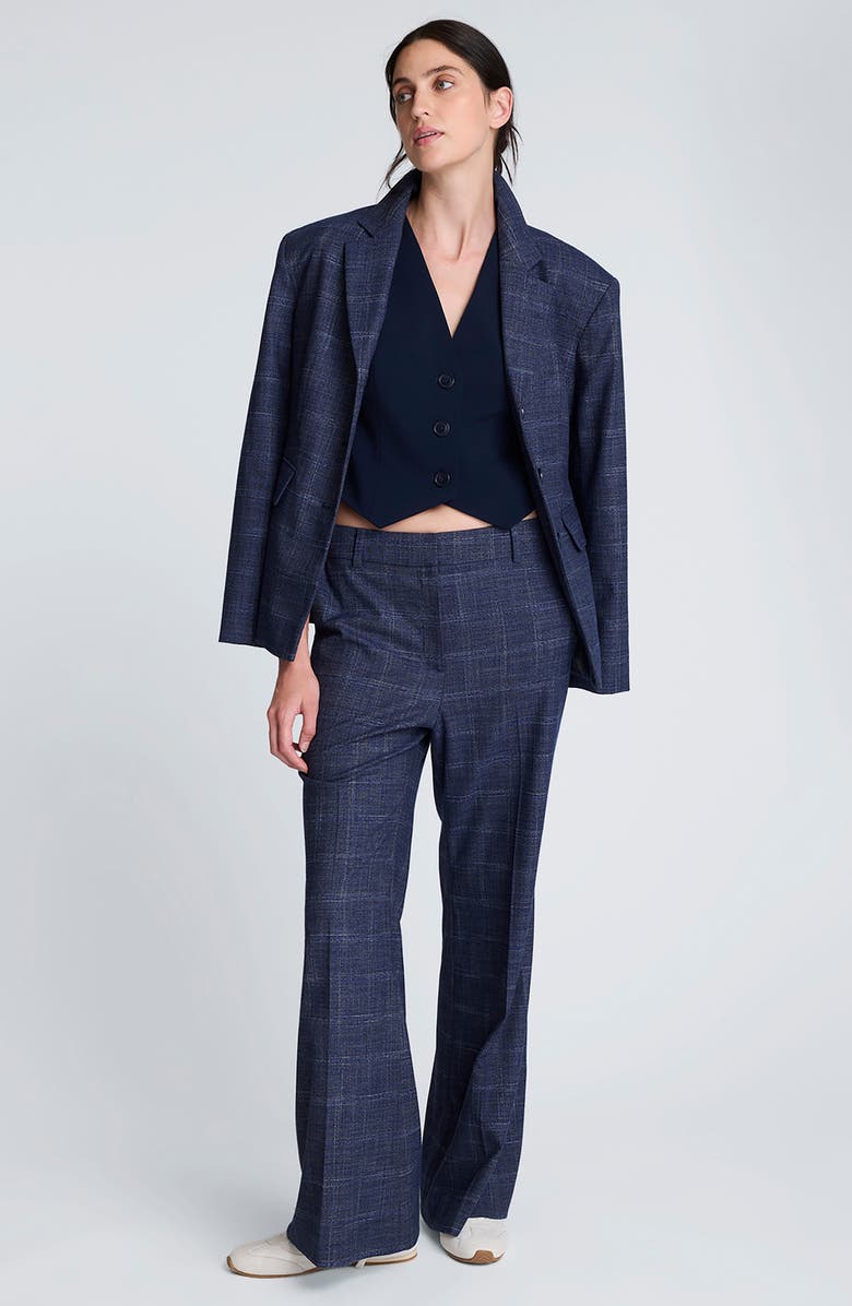 Kenneth Cole Three Button Windowpane Check Blazer, Alternate, color, Dark Navy Multi