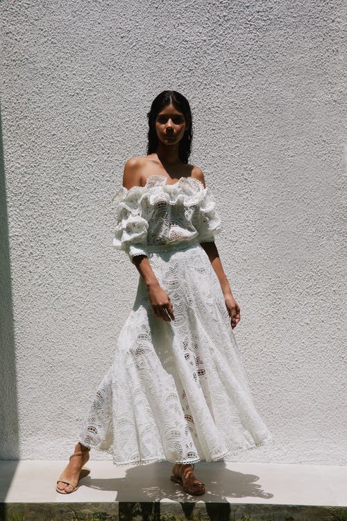 No Pise La Grama La Botanica Skirt In White