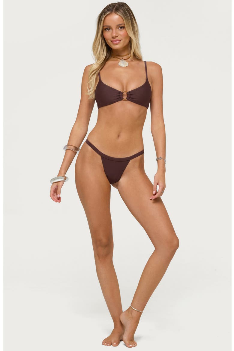Zarai O-Ring Bikini Top, Alternate, color, BROWN