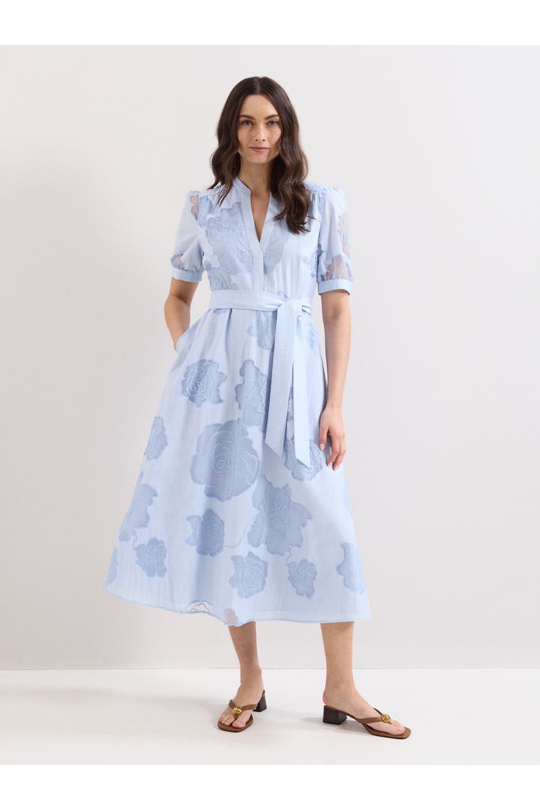 Queenie Belted Midi Dress, Main, color, Blue