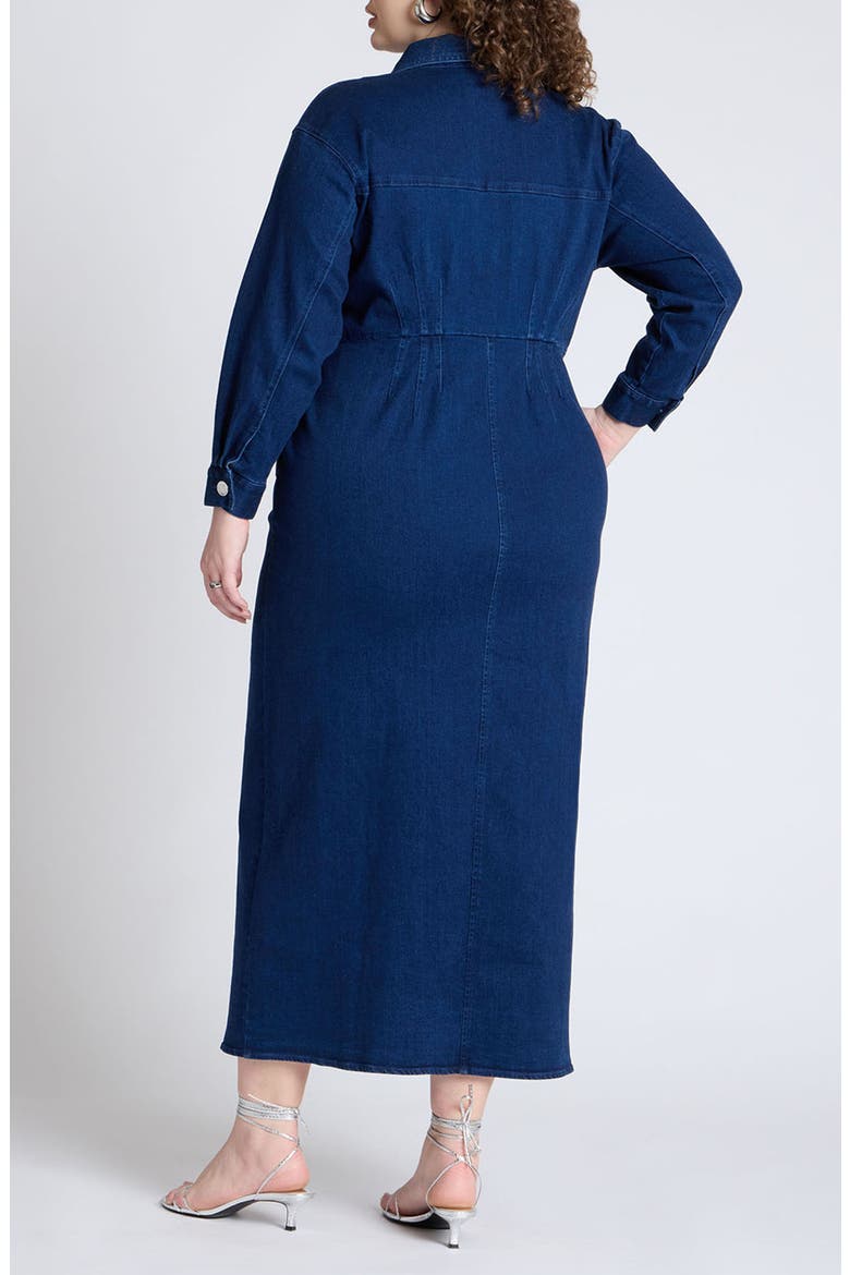 Denim Fitted Dress, Alternate, color, MEDIUM WASH