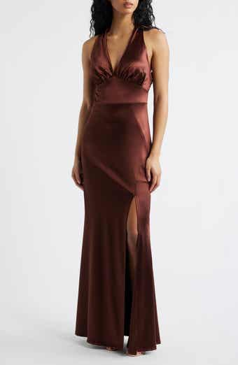 Royale Satin Halter Gown