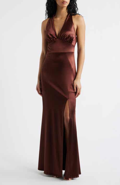 Royale Satin Halter Gown