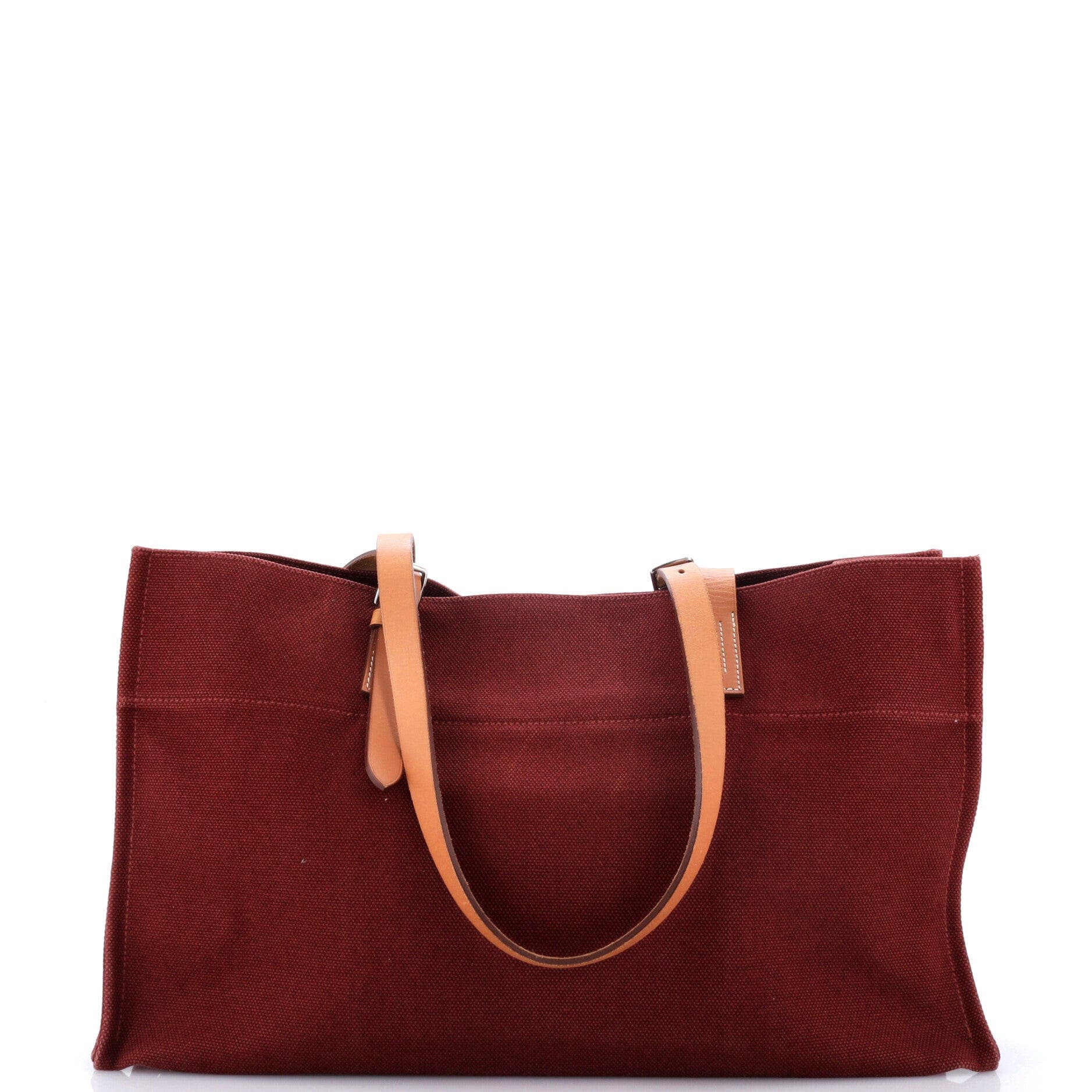 Etriviere Elan Shopping Tote Toile And Leather, Alternate, color, Red