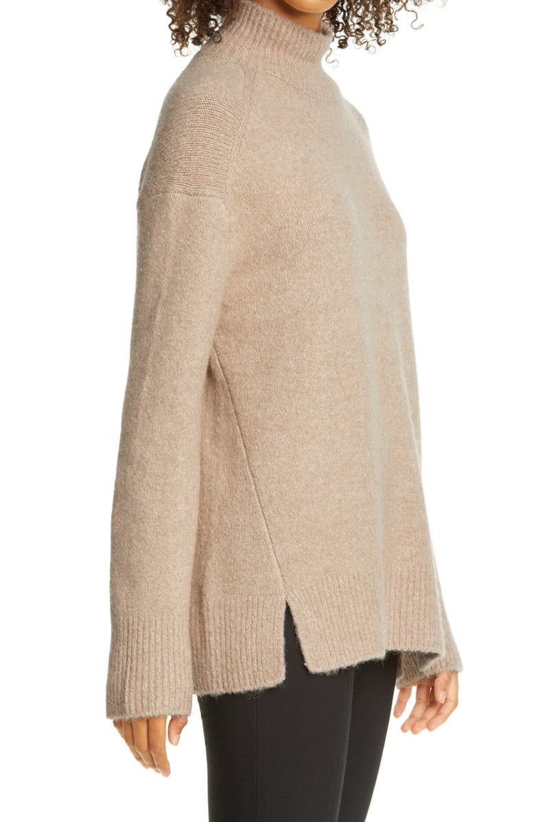 Vince Double Slit Mock Neck Sweater, Alternate, color, 