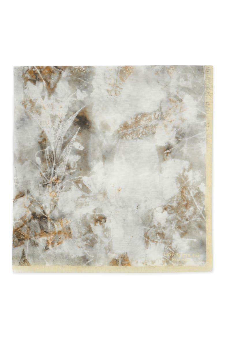 Fern Cotton & Silk Square Scarf, Alternate, color, SKY BLUE MULTI