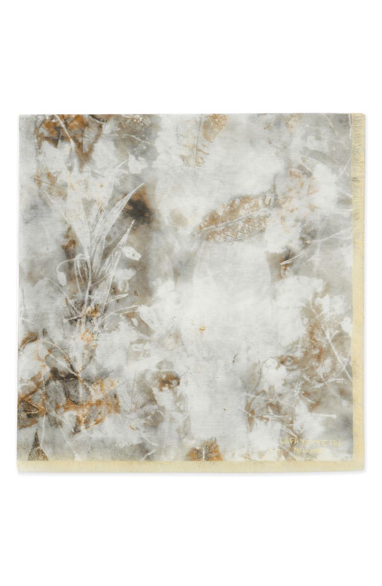 Lafayette 148 New York Fern Cotton & Silk Square Scarf, Alternate, color,