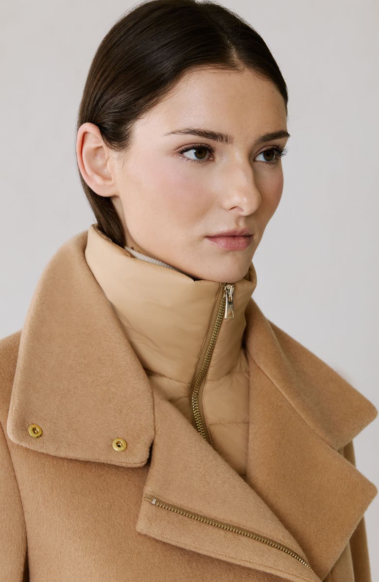 Soia & Kyo Abbi Wool Blend Coat with Removable Quilted Puffer Bib, Alternate, color, Teak