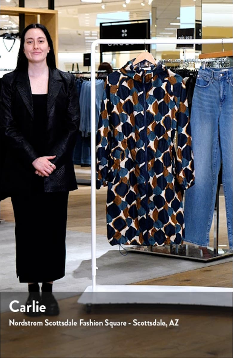 Trina Water Resistant Leaf Print Coat, sales video thumbnail