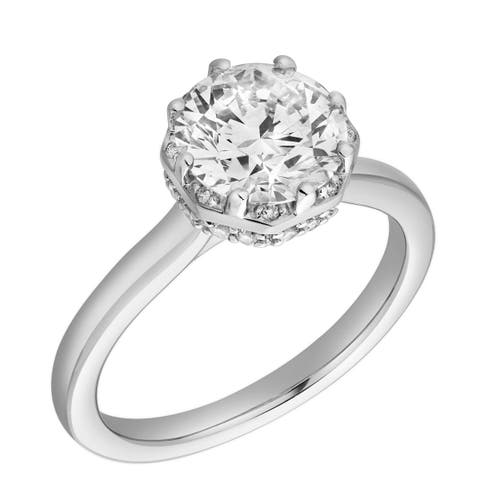 Luvmyjewelry Velora 14k Gold Round Lab Grown Diamond Solitaire Ring In 14k White Gold