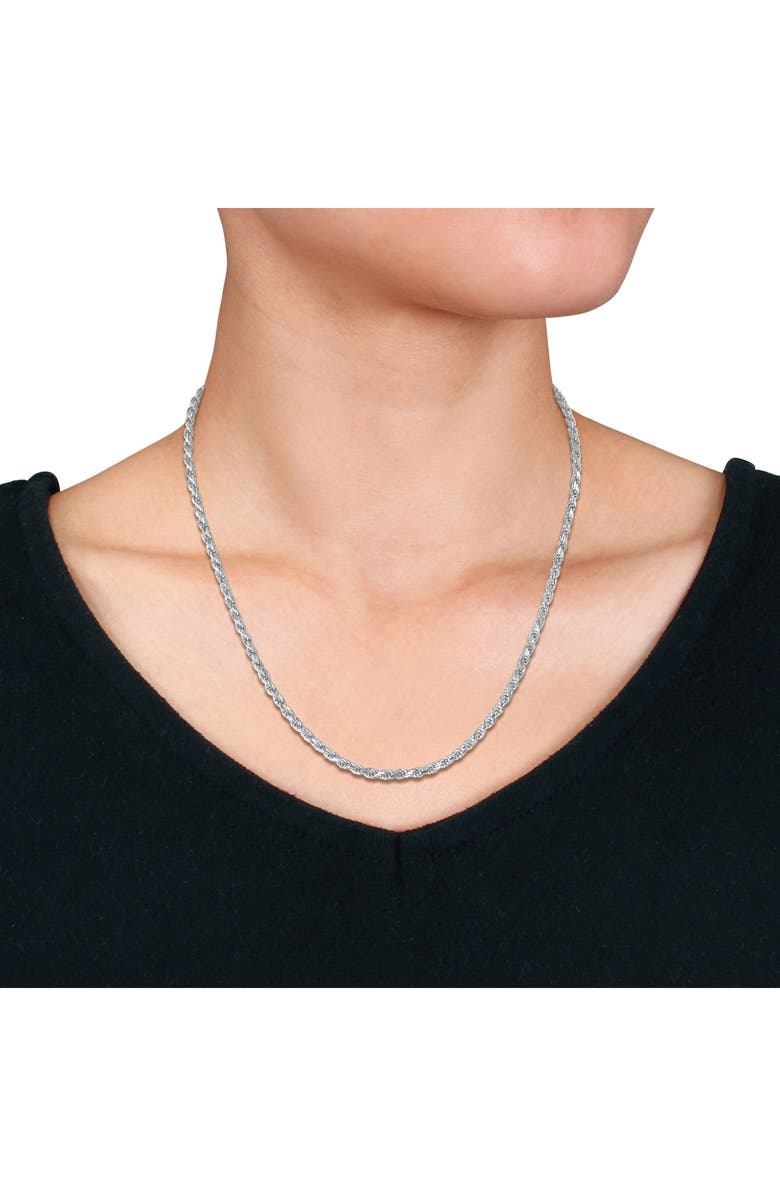 DELMAR Diamond Cut Rope Chain Necklace, 3.3mm, Alternate, color, Silver