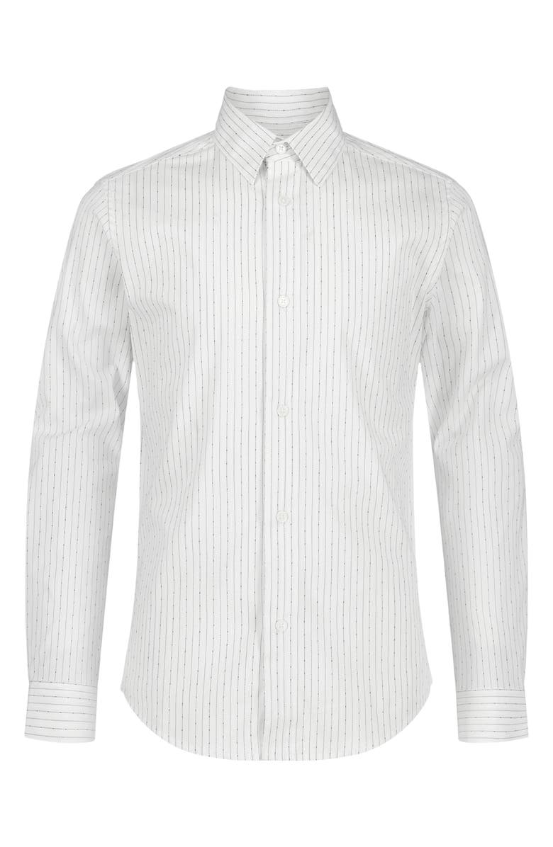 Calvin Klein Kids' Dobby Stripe Long Sleeve Button-Up Shirt, Main, color, 