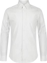 Calvin Klein Kids' Dobby Stripe Long Sleeve Button-Up Shirt