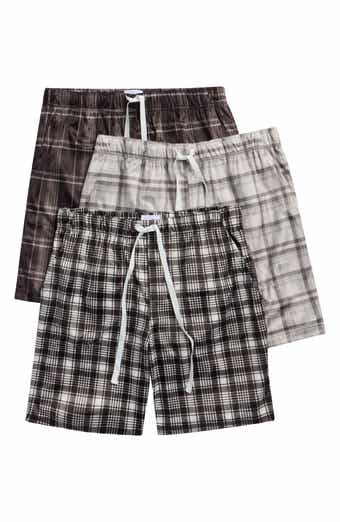 3-Pack Plaid Minky Microfleece Lounge Shorts