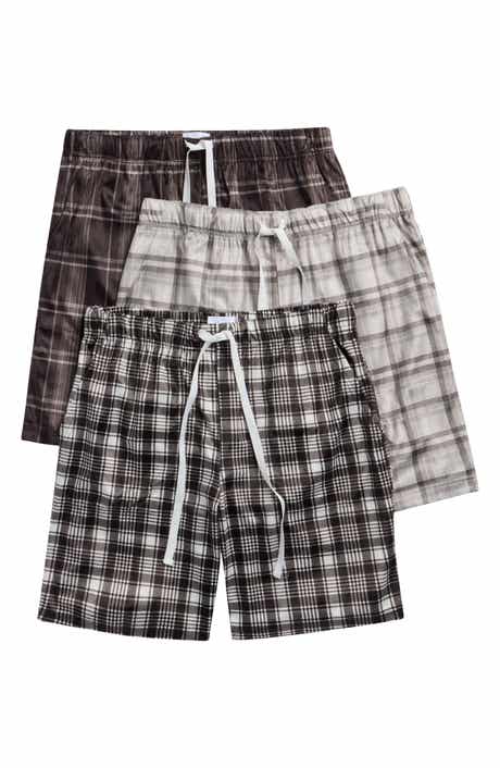 3-Pack Plaid Minky Microfleece Lounge Shorts