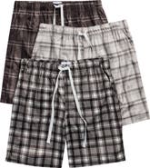 GEOFFREY BEENE 3-Pack Plaid Minky Microfleece Lounge Shorts