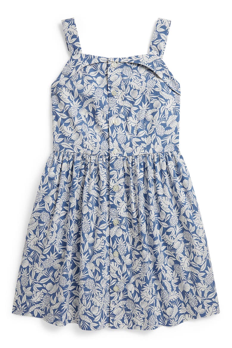 Kids' Cotton Poplin Sundress, Main, color, BLUE PINEAPPLE BREEZE PRINT