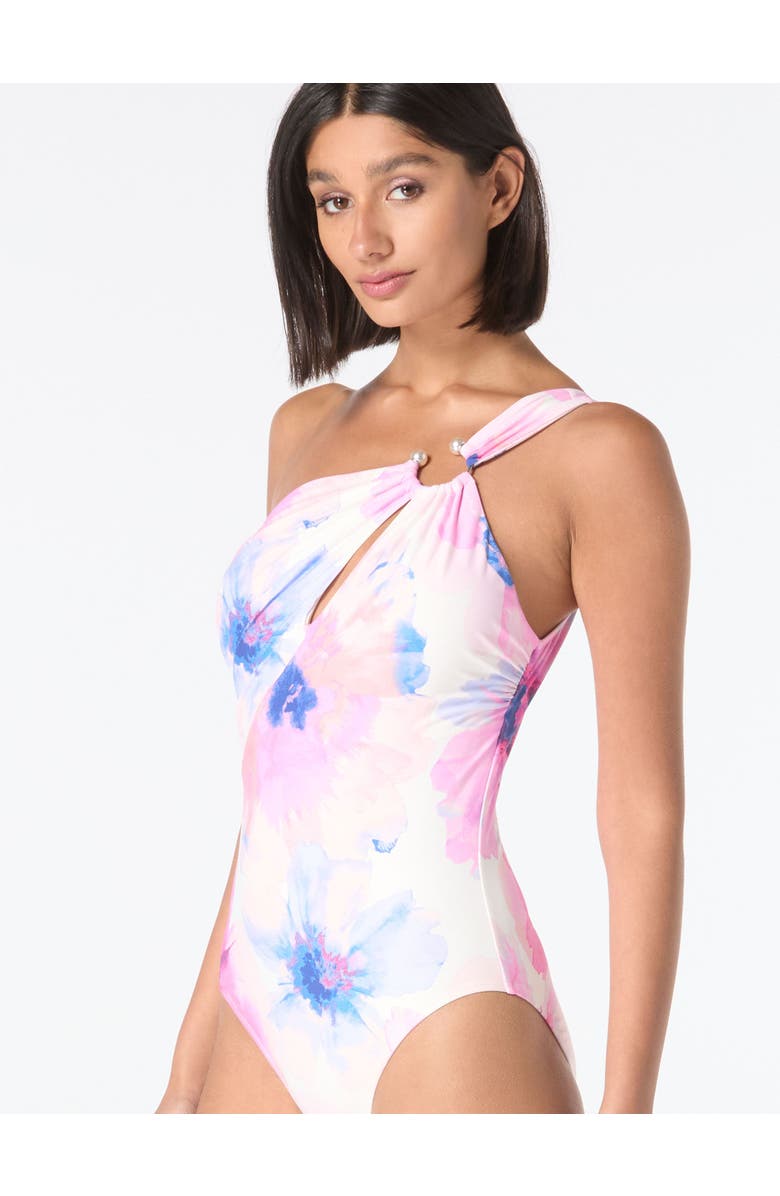 Carmen Marc Valvo Asymmetric One Shoulder One Piece, Main, color,