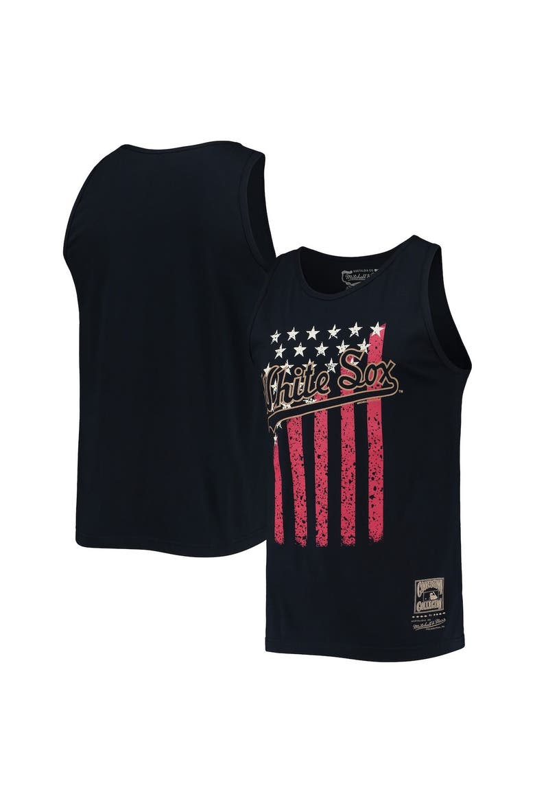 Men's Mitchell & Ness Navy Chicago White Sox Cooperstown Collection Stars and Stripes Tank Top, Main, color, Navy